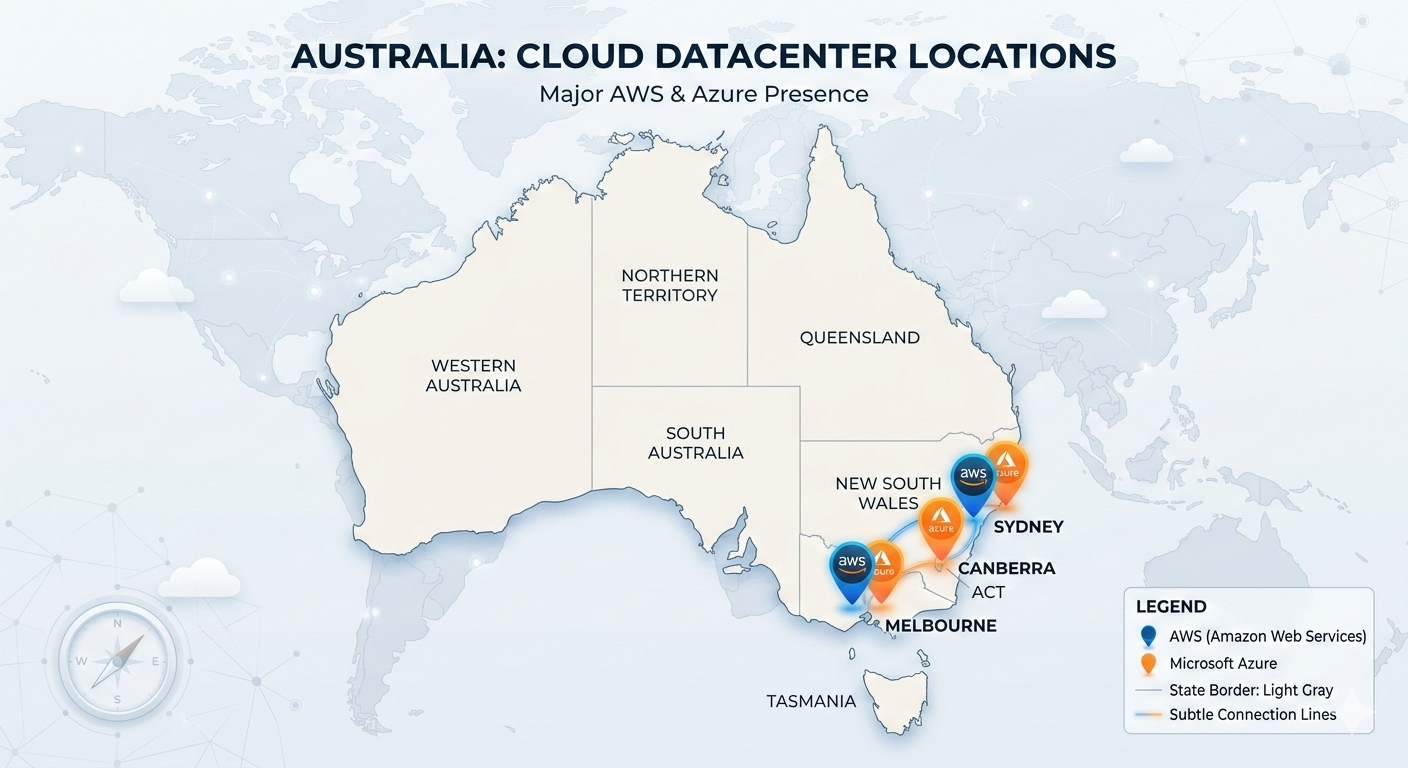 Australian Cloud Regions Map